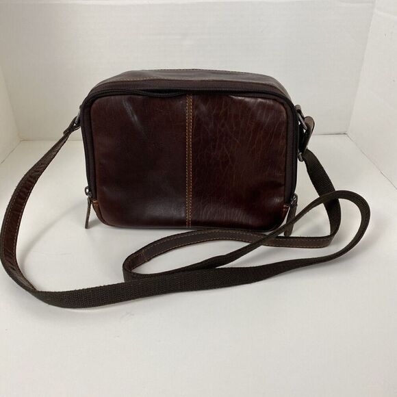 Jack Georges Leather Double Zippered Crossbody Bag Voyager #7195 NWOT - Picture 10 of 13